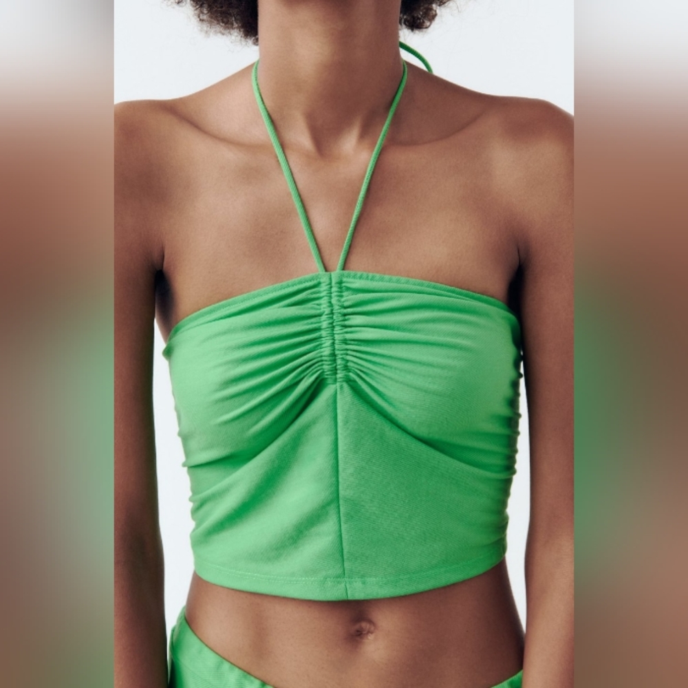 Zara green crop top.
